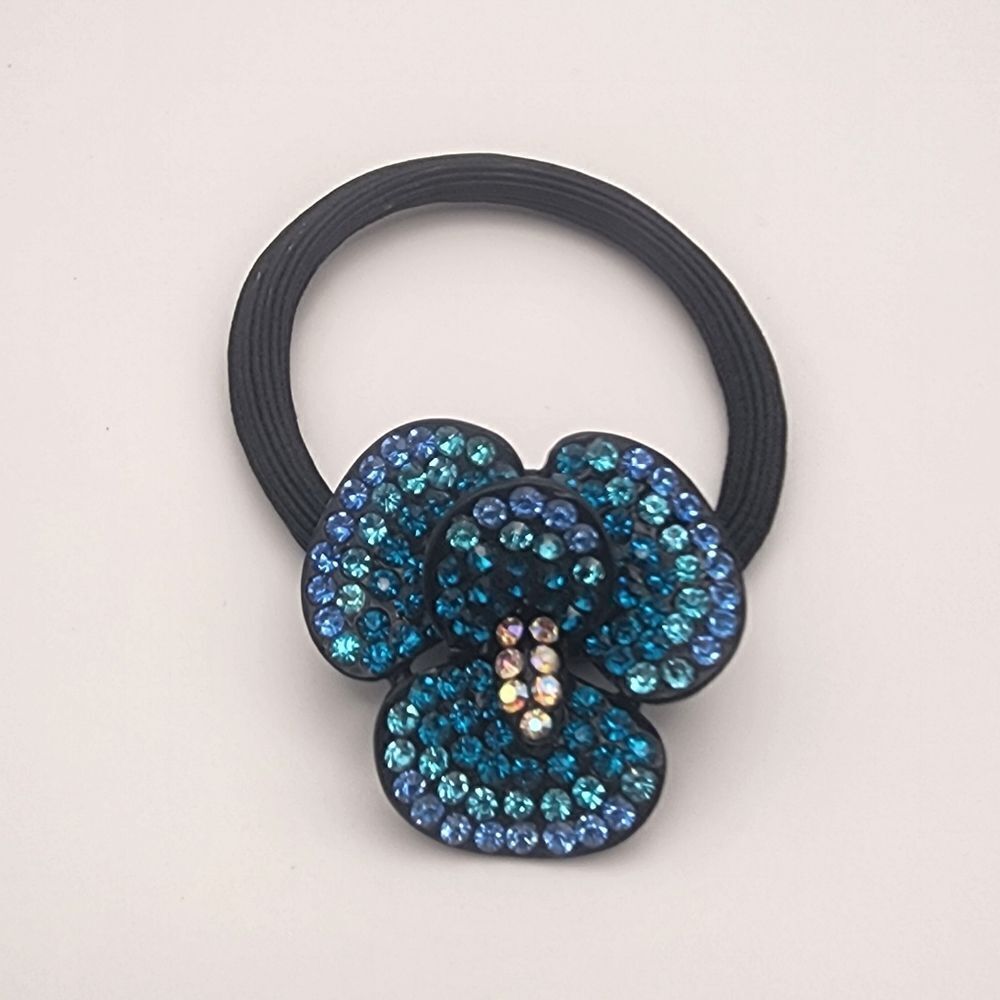 Naia Blue Rhinestone Orchid Hair Tie